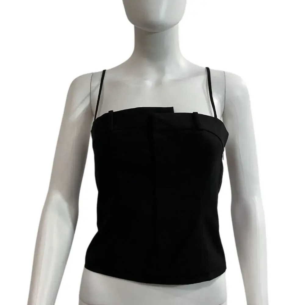 Nonchalant Label Sleek Black Ryder Top Size S